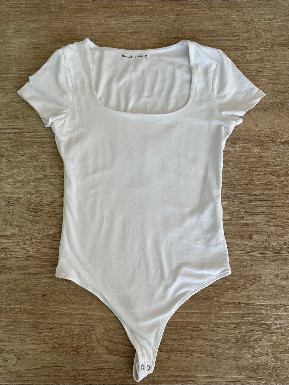 Abercrombie & Fitch Women's White Short Sleeve Cotton Stretch Bodysuit Size M